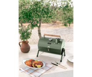 BBQ SMOKEY COMPACT - Barbecue Fumoir Au Charbon De Bois Portatif Sauge