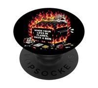 BBQ Team Trashpanda Dumpster Fire Raccoon Grill Crew PopSockets PopGrip Adhésif