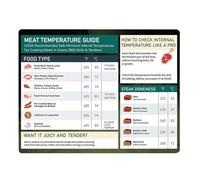 BBQ Temperation Magnet - Tableau De Cuisson De La Viande De Poulet | Guide De La Température De La Nourriture Magnétique Pour Griller, Fumer, Rôtir, Cuisson, Service Du Steak, Bœuf, M