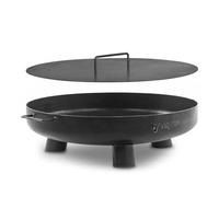 BBQ-Toro Ø 60 cm en acier inoxydable avec couvercle | Noir | Foyer extérieur avec TROIS pieds de support et deux poignées, braseros pour le jardin, cuvette de feu, Garden Fire Pit, Fire Bowl, bassin