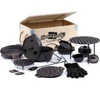 BBQ-Toro 19-pièces Dutch Oven Set dans une caisse en bois | Avec Dutch Oven pot à feu et plus | Preseasoned