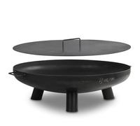 BBQ-Toro Acier inoxydable - Diamètre : 80 cm - Avec couvercle - Noir - Brasero d'extérieur avec trois pieds et deux poignées - Brasero pour le jardin - Brasero Garden Fire Pit, Fire Bowl, brasero