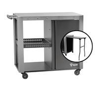 BBQ-Toro barbecue 95 x 50 x 80 cm - Argenté - Table de barbecue avec grande surface de travail - Chariot de service et de jardin