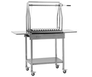 BBQ-Toro Barbecue à charbon argentin avec étagères latérales en acier inoxydable 119 x 45 x 135 cm
