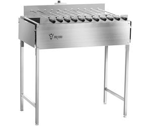 BBQ-Toro Barbecue au charbon de bois avec tourne-brochettes électrique | Barbecue en acier inoxydable avec support tournebroche, 11 brochettes et moteur | avec prise d'alimentation et USB