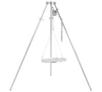 BBQ-Toro Barbecue pivotant à trépied avec grille de cuisson Ø 50 cm - En acier inoxydable - Hauteur réglable de 119 à 184 cm - Trépied pour brasero, barbecue pivotant sans brasero, barbecue de jardin