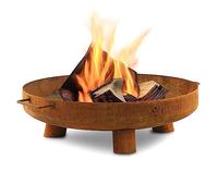 BBQ-Toro brasero Ø 60 cm | Aspect Rouille | Foyer extérieur avec Trois Pieds et Deux poignées | brasero de Jardin, Bol à feu, Fire Pit, Bassin à feu, Chauffage extérieur terrasse