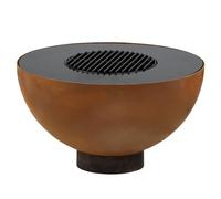 BBQ-Toro Brasero avec barbecue, Ø 60 cm, effet rouille, brasero pour jardin, jardin Fire Pit, Fire Bowl