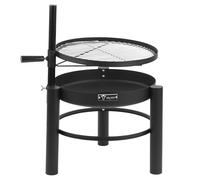 BBQ-Toro Brasero avec grille de cuisson Ø 50 cm | Grille de cuisson réglable en hauteur, panier à feu 2 en 1 | Brasero d'extérieur, brasero mobile, barbecue au charbon de bois, trépied, brasero