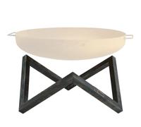 BBQ-Toro Brasero en acier au carbone pour brasero de 80 cm de diamètre - En forme de V - Aspect rouille antique - Support pour brasero, support de brasero, support de brasero, accessoires pour foyer