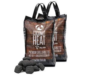 BBQ-TORO Briquettes de Barbecue de qualité supérieure en 100% Noix de Coco | 20 kg | Charbon de Coco pour Fours néerlandais | Briquettes de Coquille de Noix de Coco