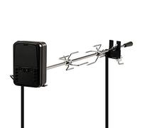 BBQ-TORO Broche de Grill pour feu de Camp | 90 cm | 2 Aiguilles à Viande et Moteur (avec Batterie)