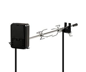 BBQ-TORO Broche de Grill pour feu de Camp | 90 cm | 2 Aiguilles à Viande et Moteur (avec Batterie)
