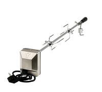 BBQ-TORO Brochette Universelle pour Gril | avec Aiguilles à Viande, roulement et contrepoids | Moteur en Acier Inoxydable 220V - 240V | brochette rotative pour Gril à gaz (90 cm)