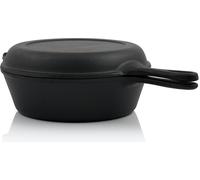 BBQ-Toro Casserole en fonte avec couvercle de poêle, 5 litres - noir, Poêle en fonte barbecue, Casserole en fonte