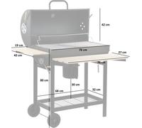 BBQ-Toro Chariot de barbecue au charbon de bois | Ø 42 x (L) 80 cm | Fumoir, Smoker premium mobile, grille de barbecue avec couvercle, grille chauffante, plateaux à bois