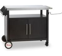 BBQ-Toro Chariot de barbecue 103,5 x 59 x 81 cm, argent/noir Table de barbecue avec grande surface de travail