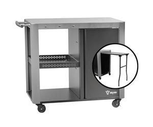 BBQ-Toro Chariot de barbecue 95 x 50 x 80 cm - Argenté - Table de barbecue avec grande surface de travail - Table d'appoint pour barbecue d'extérieur - Table de barbecue, chariot de service, chariot