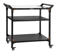 BBQ-Toro Chariot de barbecue, noir, table de barbecue avec grande surface de travail, table d'appoint, chariot de barbecue d'extérieur, table de barbecue d'extérieur, chariot de service (3 étagères