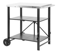 BBQ-Toro Chariot de barbecue pliable - 60 x 80 x 82 cm - Argent/noir - Chariot de service - Table de barbecue pour barbecue à gaz - Table d'appoint en acier inoxydable - Table d'appoint pour barbecue