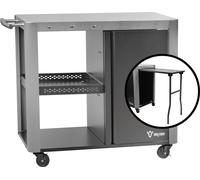 BBQ-Toro Chariot de gril 95 x 50 x 80 cm, Argent Table de gril avec grande surface de travail, gril Table de service