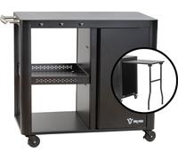 BBQ-Toro Chariot de gril 95 x 50 x 80 cm, Noir Table de gril avec grande surface de travail, gril Table de service