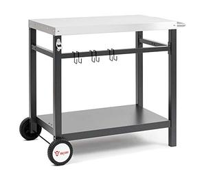 BBQ-Toro Chariot pour Barbecue 85 x 50 x 81 cm | Table d'appoint en métal avec Plan de Travail en Acier Inoxydable | Cuisine d'extérieur
