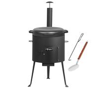 BBQ-Toro Chaudron en fonte Kazan avec poêle Kazan Ø 39,5 cm | 16 L casserole avec couvercle, casserole en fonte | marmite, chaudron de feu, poêle de plein air | poêle à feu, poêle à ragoût, foyer