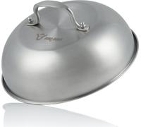 COUVERCLE DE PLANCHA BBQ-Toro Dôme de fonte en acier inoxydable | Ø 23 cm | Dôme pour hamburger, cloche