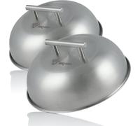 BBQ-TORO Cloche chauffante en Acier Inoxydable (2 pièces) | Ø 23 cm | Dôme pour Hamburger, Bol de Fonte, Cloche, dôme pour Fondre Le Fromage, Couvercle pour Hamburger