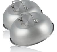 BBQ-TORO Dôme de Fonte en Acier Inoxydable (2 pièces) | Ø 23 cm | Dôme pour Hamburger, Bol de Fonte, Cloche, dôme pour Fondre Le Fromage, Couvercle pour Hamburger