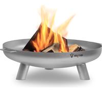 BBQ-Toro Coupe à feu en acier inoxydable Ø 80 cm, argent, foyer extérieur à trois pieds pour le jardin et la terrasse