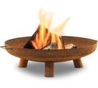 BBQ-Toro Coupe de feu Ø 80 cm, aspect rouille, foyer extérieur à trois pieds pour le jardin et la terrasse
