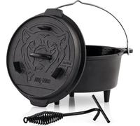 BBQ-Toro Dutch Oven DO45E, 4,2 L Casserole en fonte émaillée, marmite en fonte, rôtissoire avec lève-couvercle
