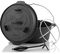 BBQ-Toro Dutch Oven Forest Serie 4,2 L DO45FX Kazan Marmite en fonte avec lève-couvercle et dessous de plat