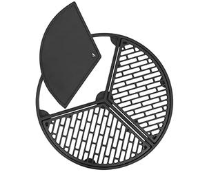BBQ-Toro Ensemble plancha en fonte avec grille et plaque de gril | Ø 54,5 cm | grille de gril en fonte avec 3 zones | convient au gril de bouilloire de 57 cm