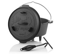 BBQ-Toro Faitout Dutch Oven Forest - 4,2 l - Déjà cuit - Preseasoned - Différentes tailles - Faitout en fonte - Cocotte avec couvercle