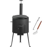 BBQ-Toro Fonte Kazan 12,1L avec four Kazan Ø 34 cm, Marmite en fonte avec couvercle, Goulaschkessel, Feuertopf