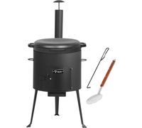 BBQ-Toro Fonte Kazan 19 L avec four Kazan Ø 39,5 cm, Marmite en fonte avec couvercle, Goulaschkessel, Feuertopf