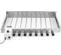 BBQ-Toro Gril en acier inoxydable avec 9 broches | 56 x 26-40 cm | Moteur à gauche