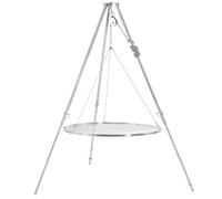 BBQ-Toro Grille à trois pattes en acier inoxydable avec diamètre de 90 cm - 108 à 174 cm - Support à trois pieds pour grille pivotante - Support à trois pieds en fer et rouille - Cadre de barbecue