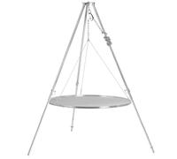 BBQ-Toro Grille à trois pattes en acier inoxydable d'un diamètre de 100 cm | 108-174 cm | Trépied pour grille pivotante | Structure en fer à trois pattes | Grille suspendue, grille à trois pieds