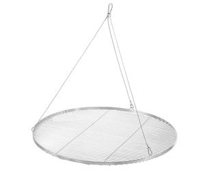 BBQ-Toro Grille de cuisson ronde en acier inoxydable - Diamètre : 90 cm - Avec corde de suspension - Grille suspendue pour barbecue suspendu - Pour trépied, barbecue, extérieur, accessoire de barbecue