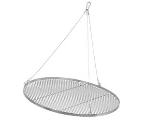 BBQ-Toro Grille en acier inoxydable ronde | Ø 80 cm | Grille suspendue avec corde pour trépied | Accessoire de cuisson extérieur, grille pour barbecue, utilisation en plein air