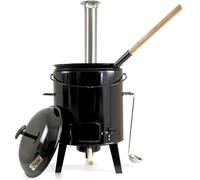 BBQ-Toro Gulaschkanone émaillé avec couvercle, chaudron 17L et poêle