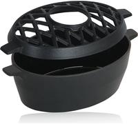BBQ-Toro humidificateur d'air en fonte émaillée noir, 2,7 litres, humidificateur d'air en fonte, vaporisateur