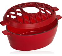 BBQ-Toro humidificateur d'air en fonte émaillée rouge, 2,7 litres, humidificateur d'air en fonte, vaporisateur