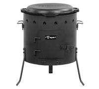 BBQ-Toro Kazan 16 L avec couvercle + poêle Kazan Ø 45 cm | Cuisinière en fonte pour ragoûts | Poêle de camping Utschag | Cuisine de campagne, cuisine extérieure, four à goulash | Four à feu