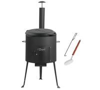 BBQ-Toro Kazan en fonte avec four kazan Ø 34 cm | Poêle en fonte de 12,1 l | Chaudière à goulasch, chaudière, four d'extérieur | Four à feu, four à ragoût, foyer, cuisine extérieure, Utschak