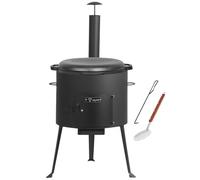 BBQ-Toro Kazan en fonte avec four Kazan, Ø 44 cm, casserole en fonte de 19 l, couvercle, chaudière à Gulash, chaudière à feu, poêle, foyer, cuisine extérieure